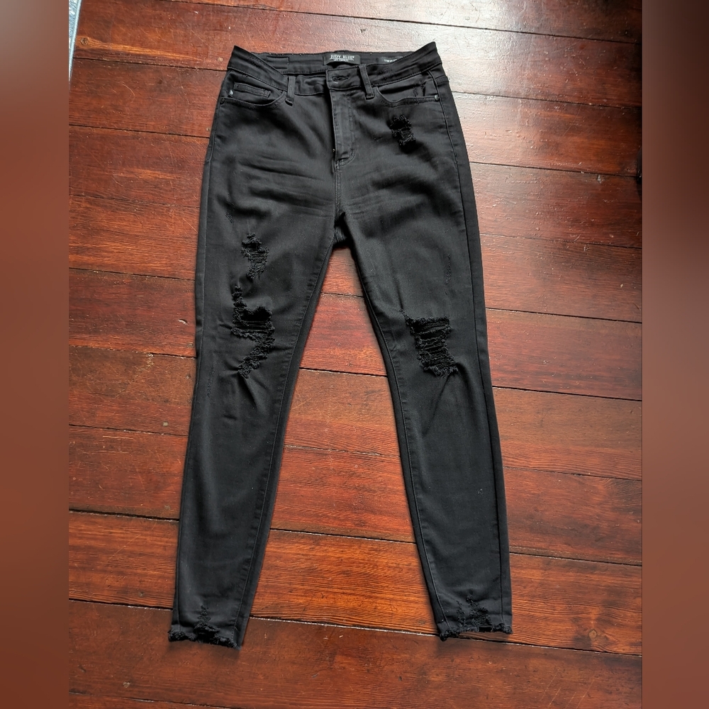 Judy Blue Distressed High Rise Skinny Jeans